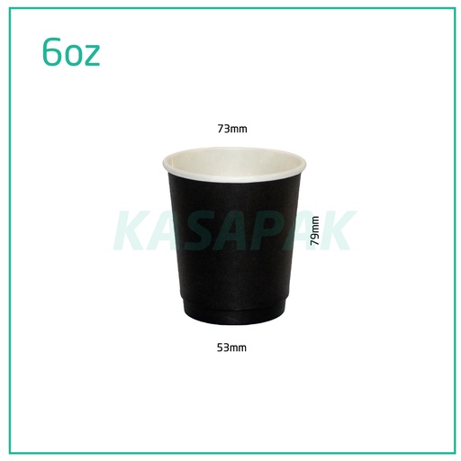 [001022] 6oz Double Wall Black Paper Cup 500/ctn