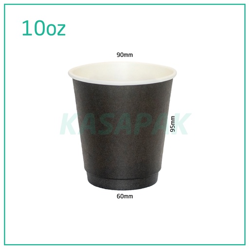[001024] 10oz Double Wall Black Paper Cup 500/ctn