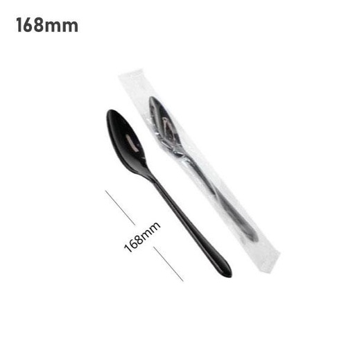 [001535] Premium Black PS Plastic Spoon Film Wrap 1000/ctn