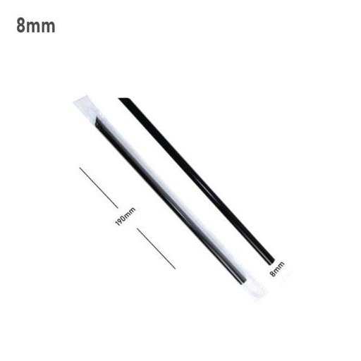 [001542] 8*190mm Black Spike Straw Film Wrap 4000/Ctn