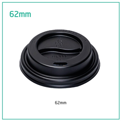[001026] 62mm PS Plastic Black No Cap Lid 1000/ctn