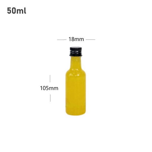 [001605] 50ml PET Plastic Bottle Matte Black Alu Cap 500/ctn