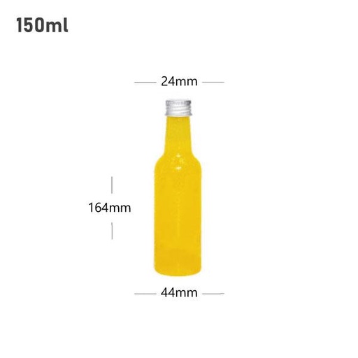 [001606] 150ml PET Plastic Bottle with Sliver Alu Cap 200/ctn