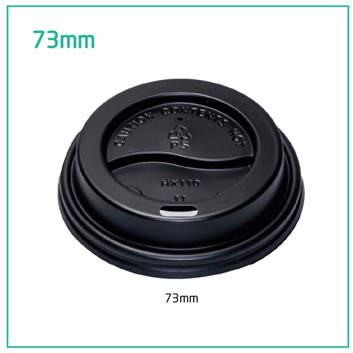 [001027] 73mm PS Plastic Black No Cap Lid 1000/ctn