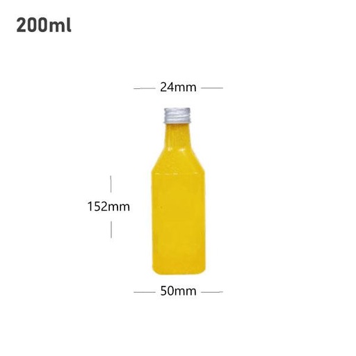 [001610] 200ml PET Plastic Bottle with Alu Cap 300/ctn