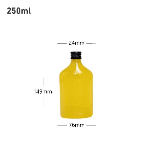[001611] 250ml D PET Plastic Cold Brew Bottle Black Alu Cap 200/ctn