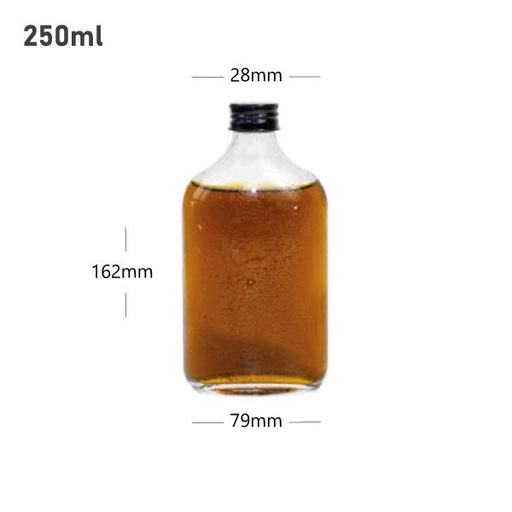 [001655] 250ml B Cold Brew Glass Bottle Black Alu Cap 40/ctn