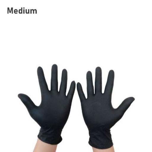 [003001] Medium Black Vinyl Gloves 1000/ctn