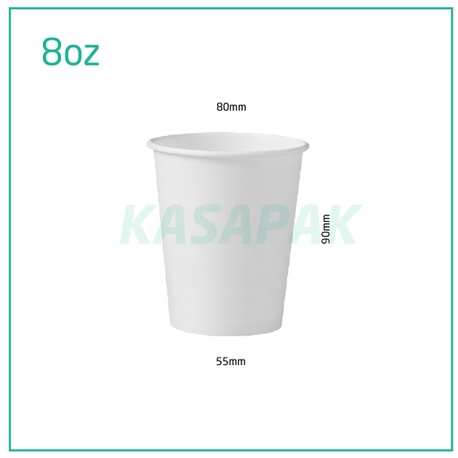 [001003] 8oz Single Wall White Paper Cup 1000/ctn