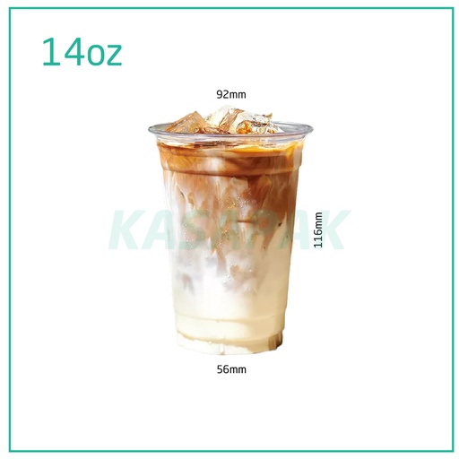 [001051] 14oz/92mm PET Plastic Cold Drinks Cup 1000/ctn