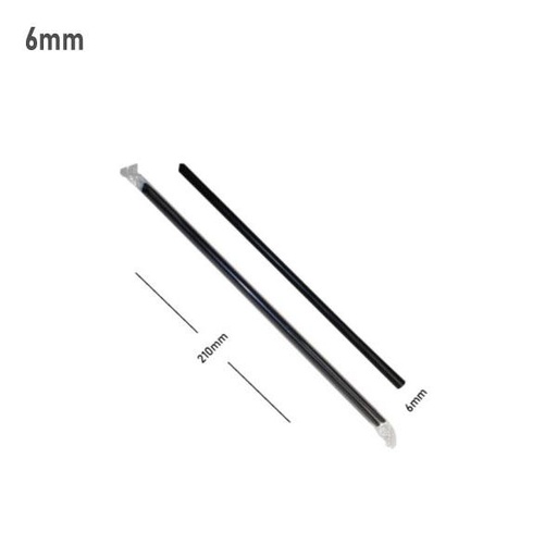 [001704] 6*210mm Black Spike Straw Film Wrap 4000/Ctn