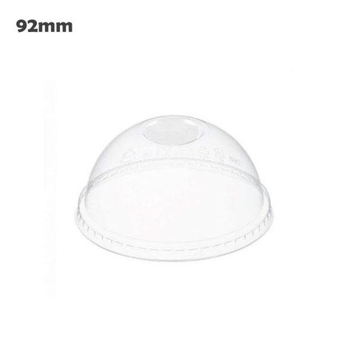 [001055] 92mm Clear PET Plastic X hole Dome Lid 1000/ctn