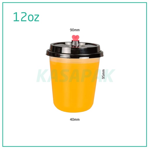 [006006] 12oz/90mm PET Plastic U Shape Cold Drinks Cup 1000/ctn