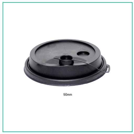 [006015] 90mm PP Plastic Black Connected Lid 1000/ctn