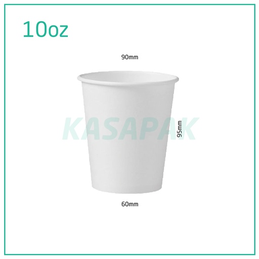 [001004] 10oz Single Wall White Paper Cup 1000/ctn