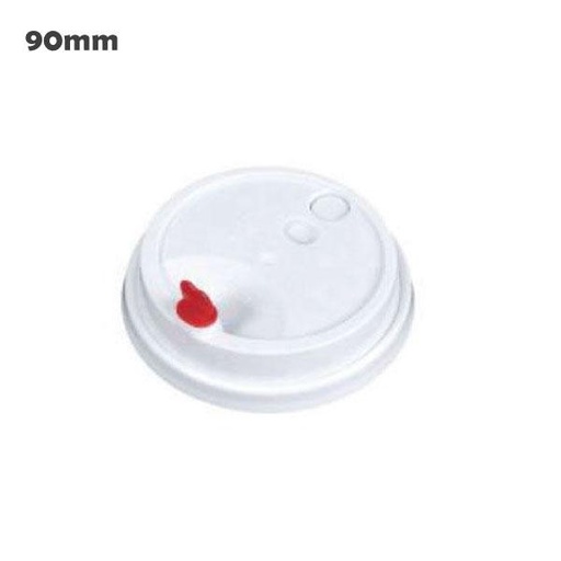[001060] 90mm PP Plastic White Lid With Red Heart 1000/ctn