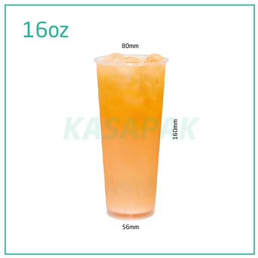 [027002] 16oz/80mm PP Plastic Clear Cup 500/ctn