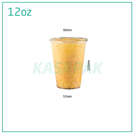[027003] 12oz/90mm PP Plastic Clear Cup 500/ctn