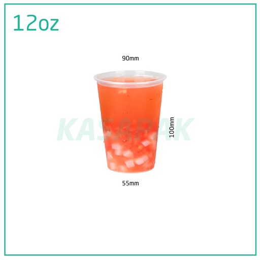[027005] 12oz/90mm PP Plastic Frosted Cup 500/ctn