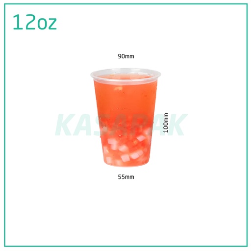 [027005] 12oz/90mm PP Plastic Frosted Cup 500/ctn