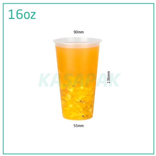 [027006] 16oz/90mm PP Plastic Frosted Cup 500/ctn