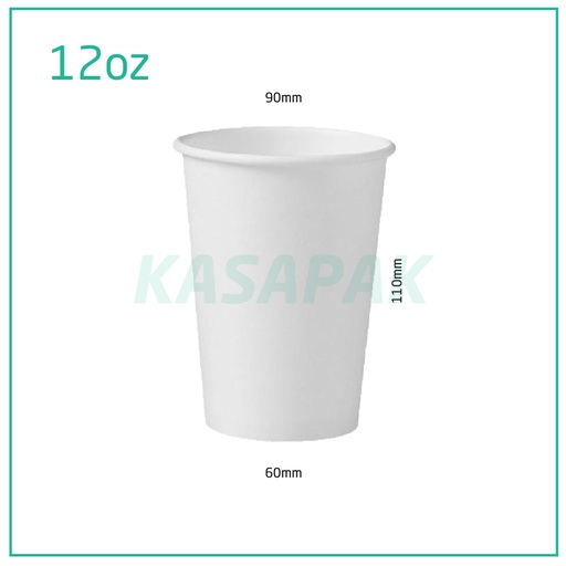 [001005] 12oz Single Wall White Paper Cup 1000/ctn