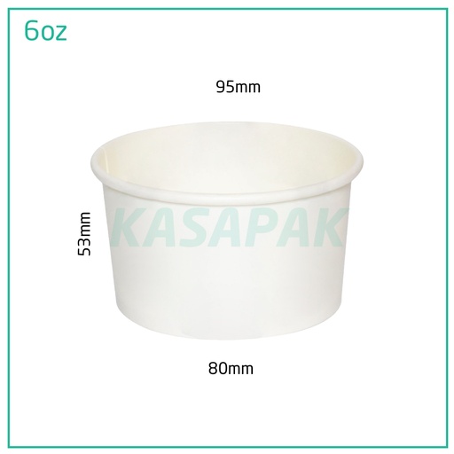[001101] 6oz White Paper Ice Cream Cup 1000/ctn