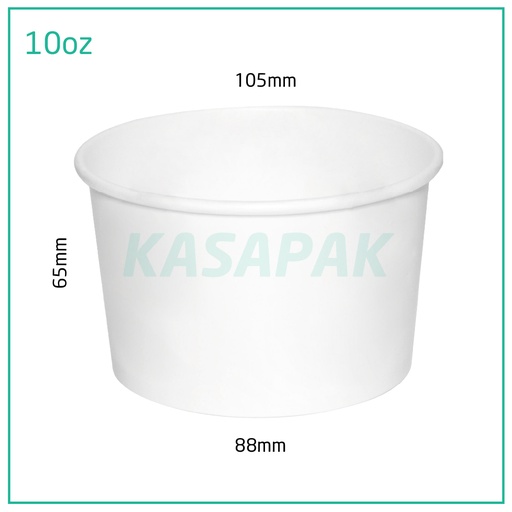[001102] 10oz White Paper Ice Cream Cup 1000/ctn