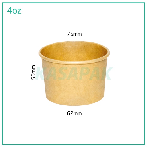 [001103] 4oz Kraft Paper Ice Cream Cup 1000/ctn