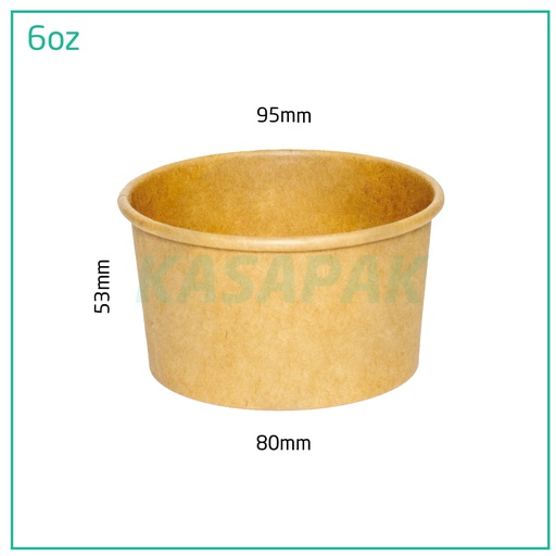 [001104] 6oz Kraft Paper Ice Cream Cup 1000/ctn
