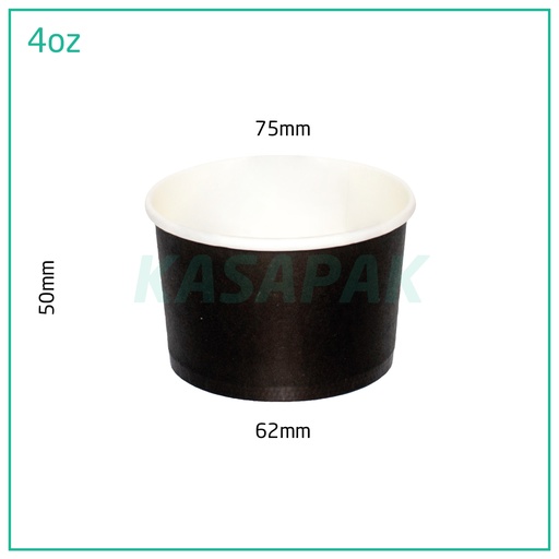 [001106] 4oz Black Paper Ice Cream Cup 1000/ctn