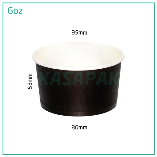 [001107] 6oz Black Paper Ice Cream Cup 1000/ctn