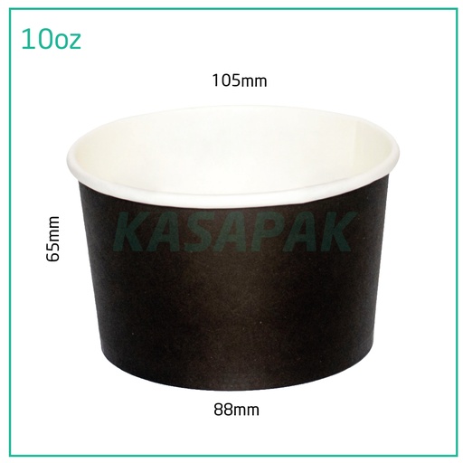 [001108] 10oz Black Paper Ice Cream Cup 1000/ctn