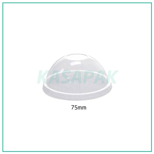 [001109] 75mm PET Plastic No Hole Dome Lid 1000/ctn