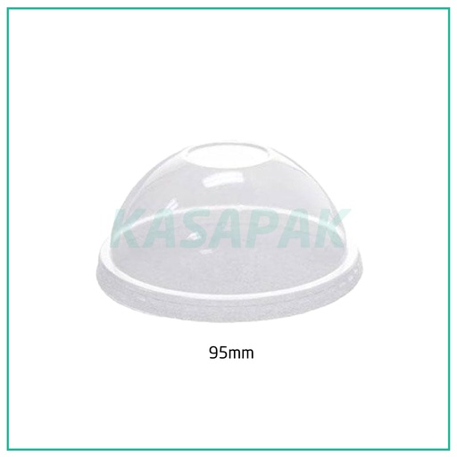 [001110] 95mm PET Plastic No Hole Dome Lid 1000/ctn