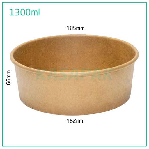 [001123] 1300ml Kraft Paper Salad Bowl 300/ctn