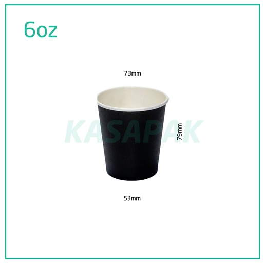 [001007] 6oz Single Wall Black Paper Cup 1000/ctn