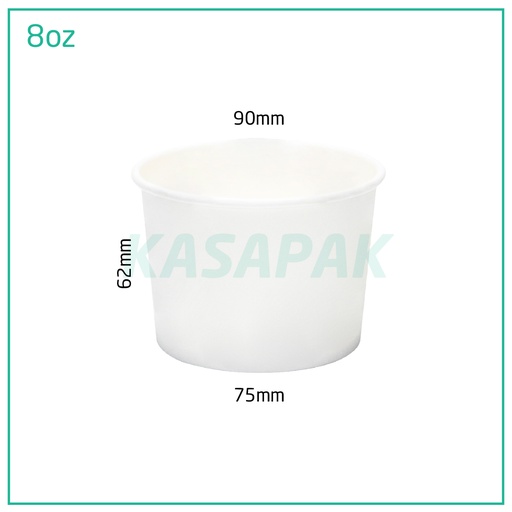 [001140] 8oz White Paper Soup Bowl 500/ctn