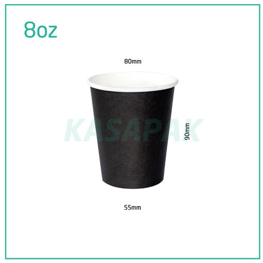 [001008] 8oz Single Wall Black Paper Cup 1000/ctn