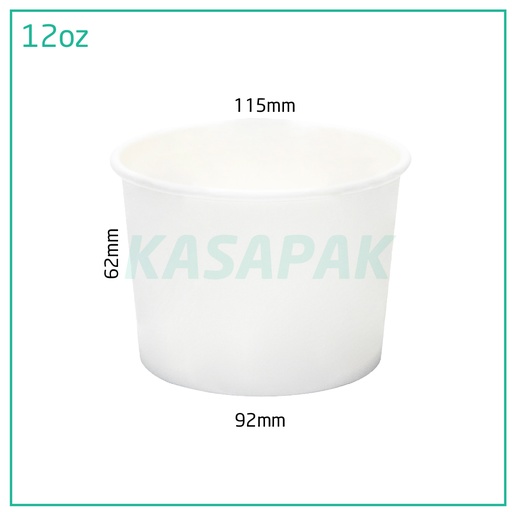 [001143] 12oz White Paper Soup Bowl 500/ctn