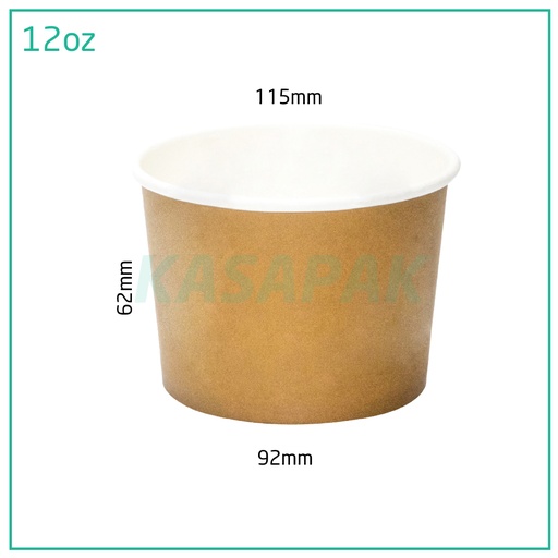 [001145] 12oz Brown Paper Soup Bowl 500/ctn