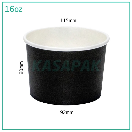 [001147] 16oz Black Paper Soup Bowl 500/ctn