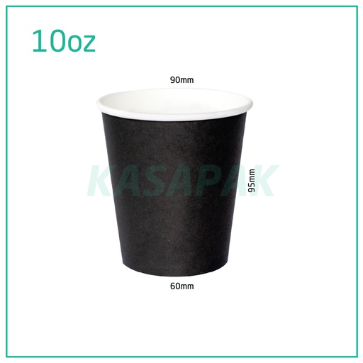 [001009] 10oz Single Wall Black Paper Cup 1000/ctn