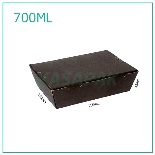 [001204] 700ml A Black Paper Lunch Box 200/ctn