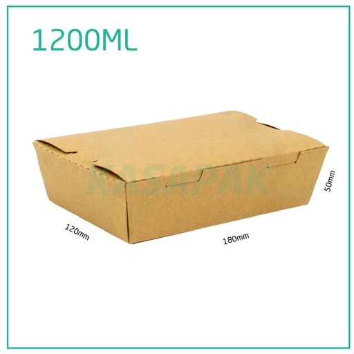 [001209] 1200ml A Kraft Paper Lunch Box 200/ctn