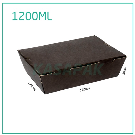 [001210] 1200ml A Black Paper Lunch Box 200/ctn